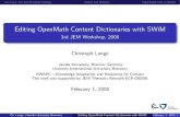 Editing OpenMath Content Dictionaries with SWiM