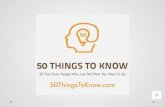 50 Things to Know Books