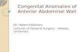 Congenital Anomalies of Anterior Abdominal wall By Dr Hatem Elgohary