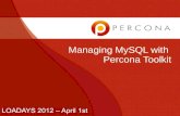 Loadays managing my sql with percona toolkit