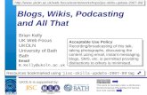 Blogs, Wikis, Podcasting and All That