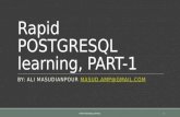 Rapid postgresql learning, part 1