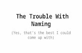 The Trouble with Naming