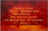 Peyami Gurel "EXIST" Entitled Solo Exhibition NYC Turkish Center 26 September- 20 October 2013
