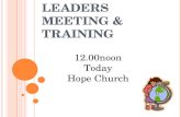 Announcements of Hope Church