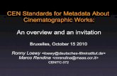 CEN standards - Cinema Expert Group, Brussels 15 October 2010