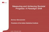 E. Giovannini, Measuring and Achieving Societal Progress: A Paradigm Shift, 2009