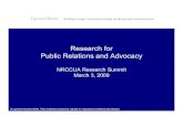 Research For PR And Advocacy