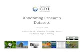Annotating Research Datasets