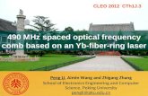 490 Mhz spaced optical frequency comb based on an yb fiber-ring laser