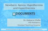 Apnea in newborns, Hypothermia and Hyperthermia