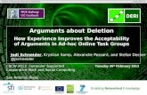 Arguments about deletion cscw2013 how experience improves the acceptability of arguments in ad hoc online task groups