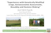 Falck zepeda presentation on experiences with socieoconomics biosafety and biotechnology made at USDA FAS February 2014