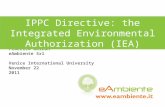 IPPC Directive: the Integrated Environmental Authorization (IEA)