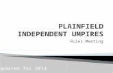 Plainfield Independent Umpires Rules meeting 2014