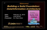 Data-Ed Online: "Building a Solid Foundation: Data/Information Architecture"