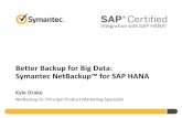 Better Backup for Big Data: Symantec NetBackup™ for SAP HANA