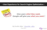 User Experience for SEO