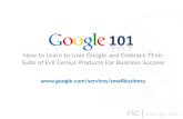 Google 101  - Analytics, AdWords, Webmaster Tools and Places,