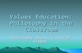 Philosophy In The Classroom