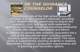 Role of the guidance counselor