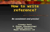 How to write reference(s)
