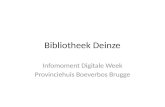 Bibliotheek Deinze Infomoment Digitale Week Provinciehuis Boeverbos Brugge.