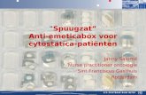 APOTHEEK “Spuugzat” Anti-emeticabox voor cytostatica-patiënten Janny Salomé Nurse practitioner oncologie Sint Franciscus Gasthuis Rotterdam.
