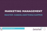 MASTER HANDELSWETENSCHAPPEN MARKETING MANAGEMENT Marketing Management 1.