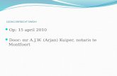 LEZING ERFRECHT SWOM Op: 15 april 2010 Door: mr A.J.W. (Arjan) Kuiper, notaris te Montfoort.