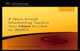 New Email Marketing Tactics you HAVE to use in 2010