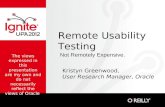 Remote Usability Testing: Note Remotely Expensive