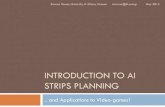 Intro to AI STRIPS Planning & Applications in Video-games Lecture4-Part2