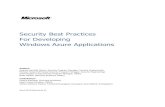 Microsoft Windows Azure - Security Best Practices for Developing Windows Azure Applications Whitepaper
