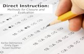 Direct Instruction: Methods for Closure and Evaluation