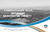 Washington County, OR Commissioner Schouten presentation October 2013