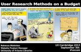 UX Cambridge 2013: User Research Methods on a Budget