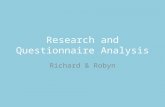 Research and questionnaire analysis pro forma