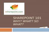 SharePoint 101 - Why? What? So what?