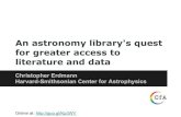 NISO May 8 Webinar: An astronomy library's quest for greater access to literature and data — Christopher Erdmann