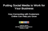 Putting Social Media To Work For Your Business