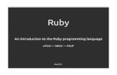 Ruby — An introduction