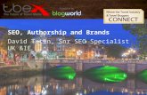 SEO, Authorship and Brands- David Tutin