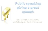Public speaking giving a great speech