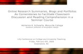 Online Research Summaries, Blogs and Porfolios