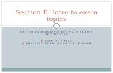 Section b intro to exam topics
