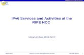 IPv6 Services and Activities at the  RIPE NCC