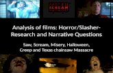 Analysis Of Films Horror and Slasher - research and narrative questions