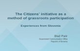 The Citizens’ initiative as a method of grassroots participation Experiences from Slovenia