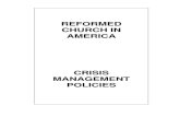 REFORMED CHURCH IN AMERICA CRISIS MANAGEMENT POLICIES